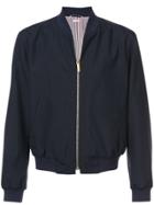 Thom Browne Zip Front Blousson Ribbed Jacket With Center Back Red,