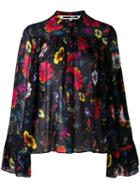 Mcq Alexander Mcqueen - Floral-print Top - Women - Polyester - 42, Black, Polyester