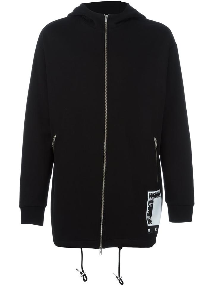 Mcq Alexander Mcqueen Graphic Square Print Oversized Hoodie, Men's, Size: Small, Black, Cotton