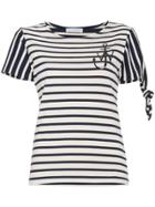Jw Anderson Stripe Logo Print Short Sleeve T-shirt - Blue