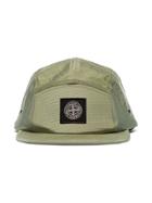 Stone Island Olive Green Logo Label Flat Peak Cap