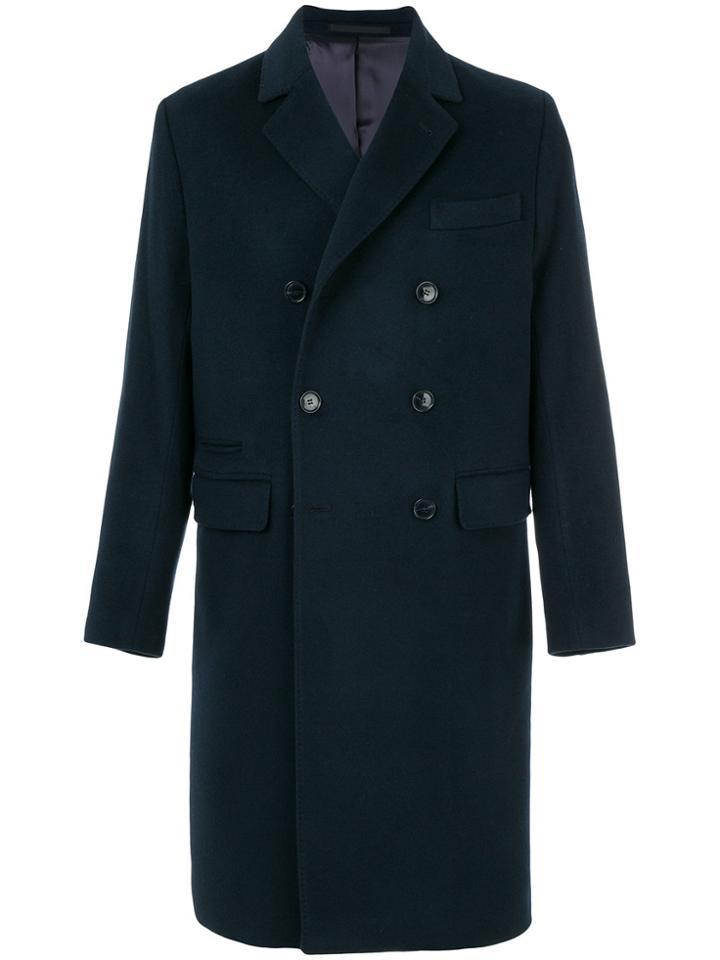 Officine Generale Double Breasted Coat - Blue