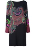 Etro Paisley Print Dress, Women's, Size: 42, Black, Silk/spandex/elastane