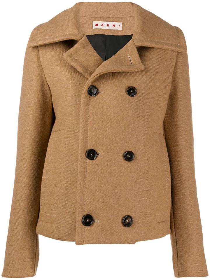 Marni Cropped Double-breasted Coat - Brown