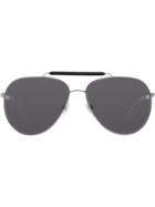 Burberry Top Bar Detail Pilot Sunglasses - Black