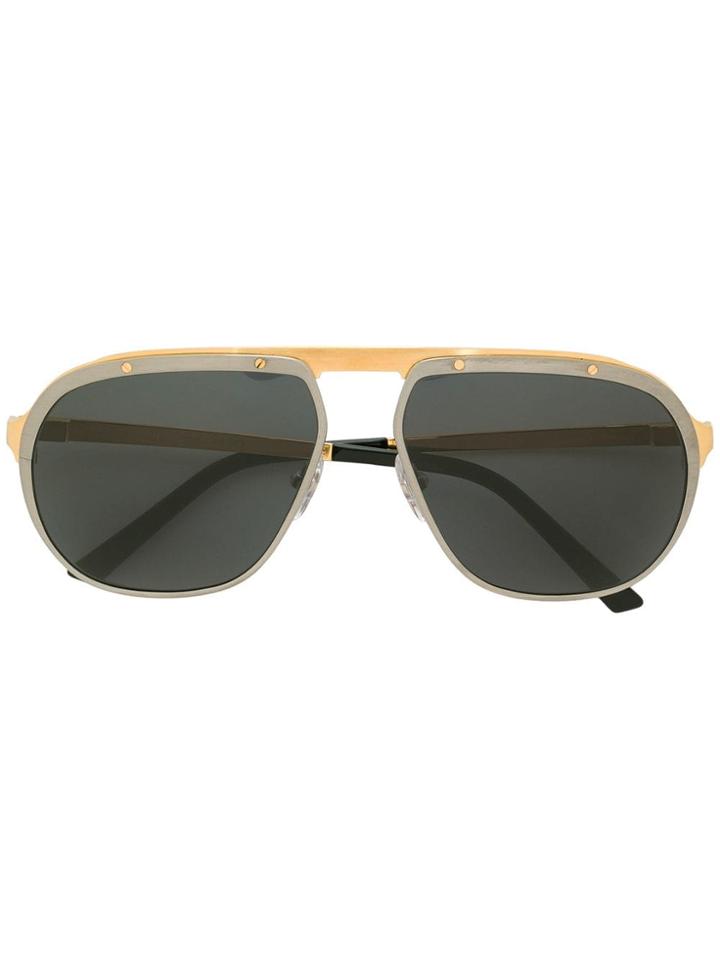 Cartier Oversized Aviator Sunglasses - Metallic