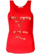 Metallic Lettering Print Tank - Women - Cotton/acrylic - One Size, Red, Cotton/acrylic, Theatre Products