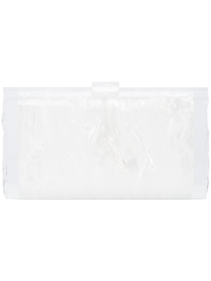 Edie Parker Lara Solid Clutch - White