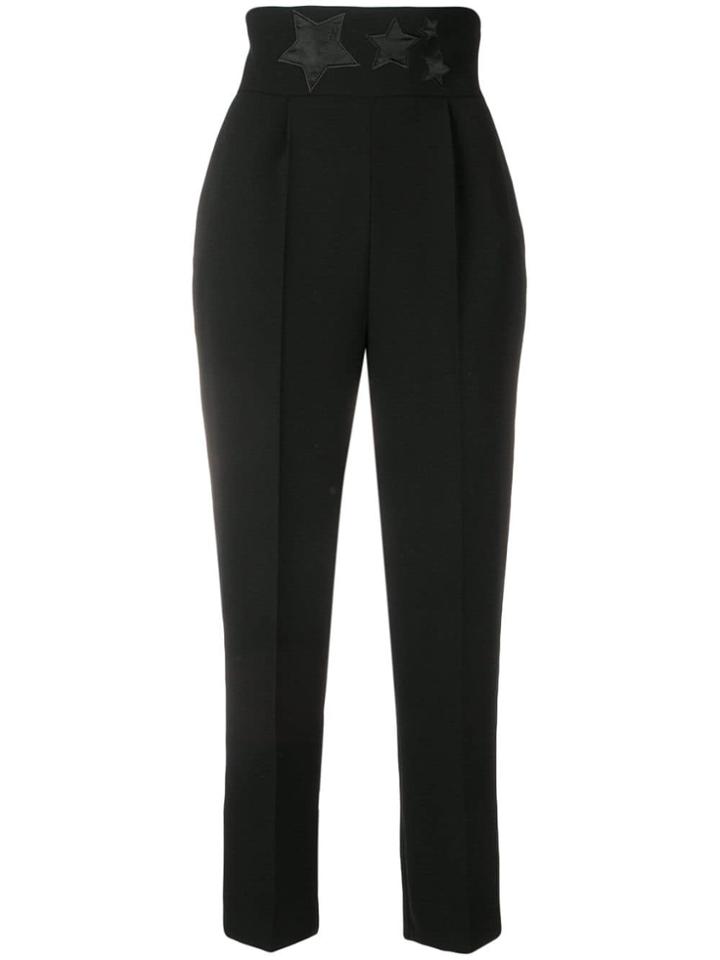 Elisabetta Franchi Star Embroidered Trousers - Black