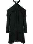 Proenza Schouler Off-shoulder Flared Dress, Women's, Size: 4, Black, Rayon/silk/triacetate