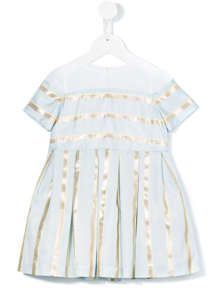 Hucklebones London - Sweetie Striped Bodice Dress - Kids - Polyester/acetate/metallized Polyester - 8 Yrs, Girl's, Blue