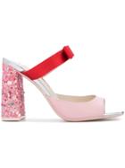 Sophia Webster Sequin Heel Party Sandal - Pink & Purple