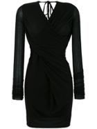 Rick Owens Lilies Draped V-neck Twist Dress - Black