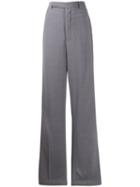 Rick Owens High Waist Flared Trousers - Blue