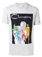 Champion Logo Print T-shirt, Men's, Size: Small, Grey, Cotton/polyester
