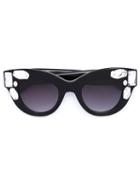 Vera Wang Embellished Cat Eye Sunglasses, Women's, Black, Acetate