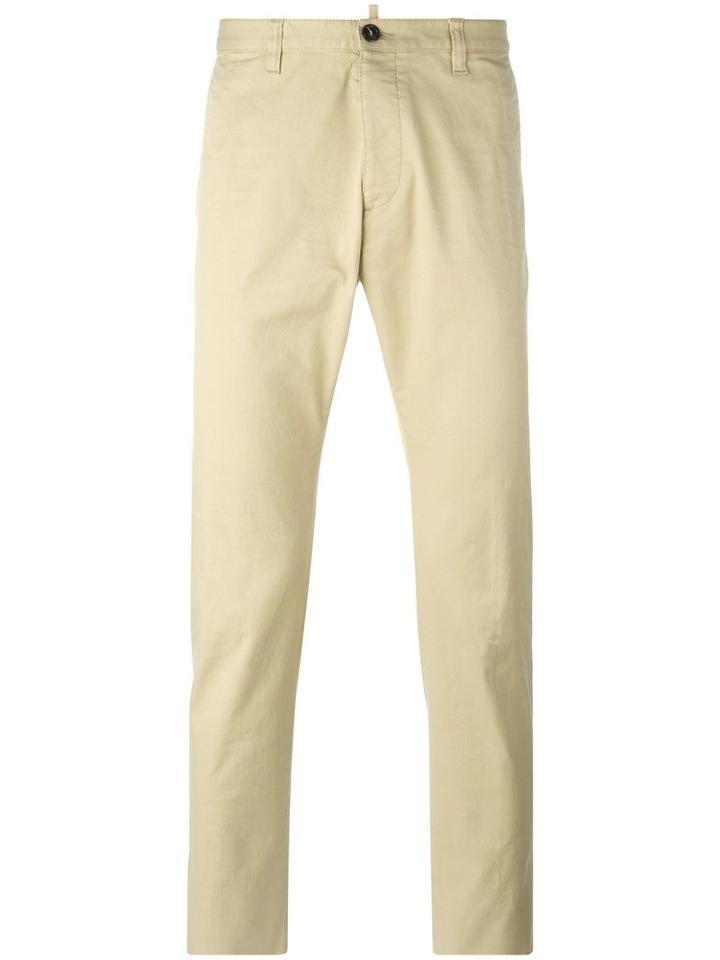 Dsquared2 Straight Leg Trousers, Men's, Size: 50, Nude/neutrals, Cotton/spandex/elastane