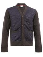 Moncler Gamme Bleu Buttoned Cardigan, Men's, Size: Large, Blue, Cotton/polyamide/wool