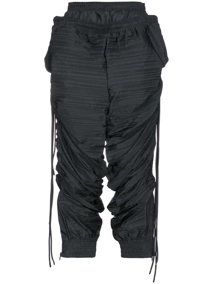 Y / Project Oversized Double Layered Cropped Track Pants - Green