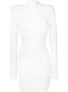 Balmain Medical Stripe Bodycon Dress - White