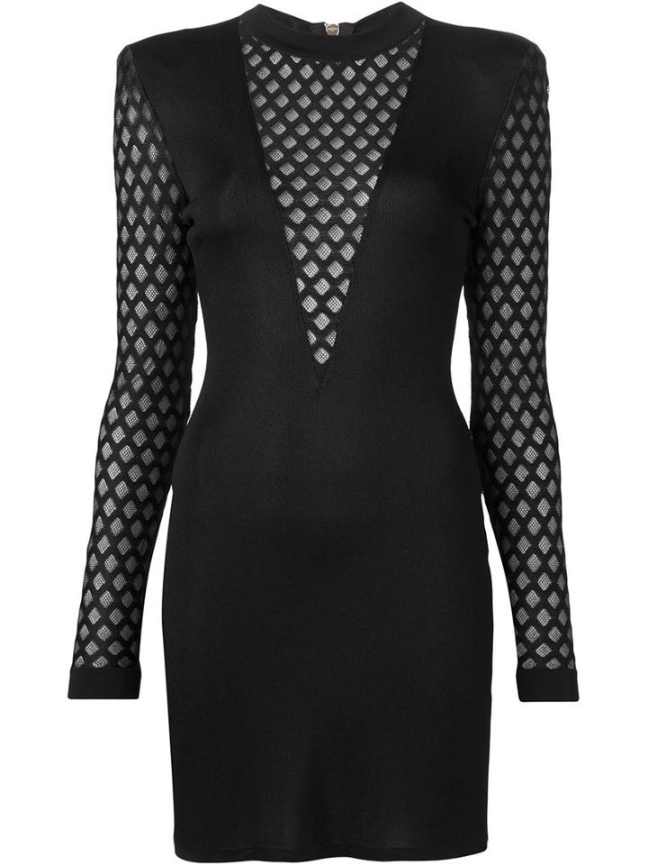 Balmain Argyle Pattern Fitted Dress