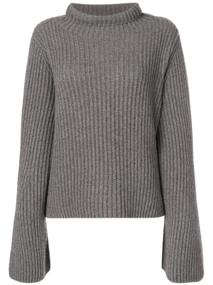 Stella Mccartney Slouchy Ribbed Knit Sweater - Grey
