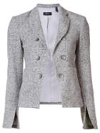 Theory Patch Pockets Blazer, Women's, Size: 6, Grey, Cotton/silk/polyamide/spandex/elastane