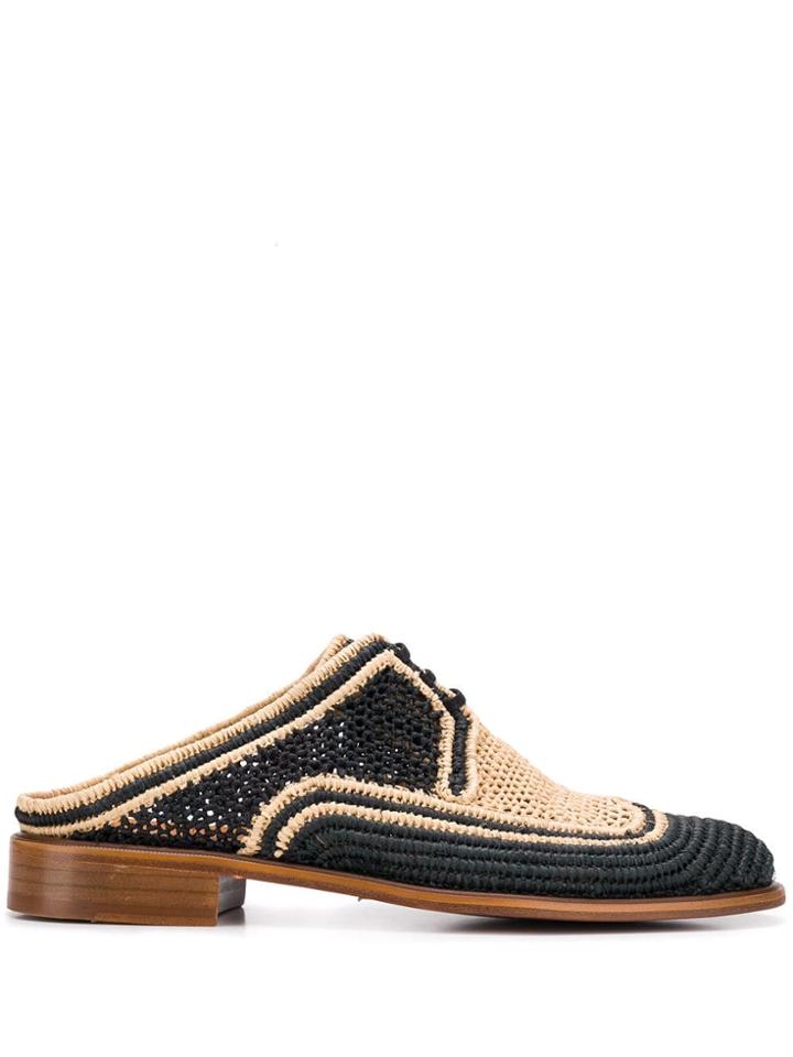 Clergerie Raffia Mules - Blue