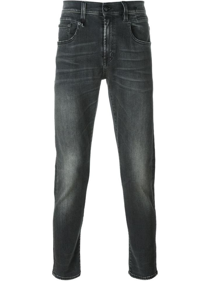 R13 Slim Fit Jeans, Men's, Size: 34, Black, Polyester/cotton/spandex/elastane