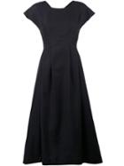 Jil Sander Navy Cap Sleeve Midi Dress, Women's, Size: 38, Blue, Silk/cotton/acetate/cupro