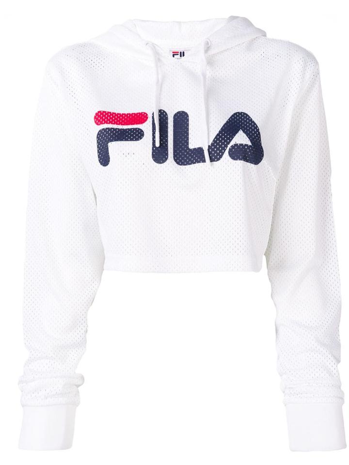 Fila Perforated Logo Hoodie - White