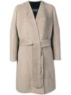 Giorgio Armani Belted Knit Coat - Neutrals