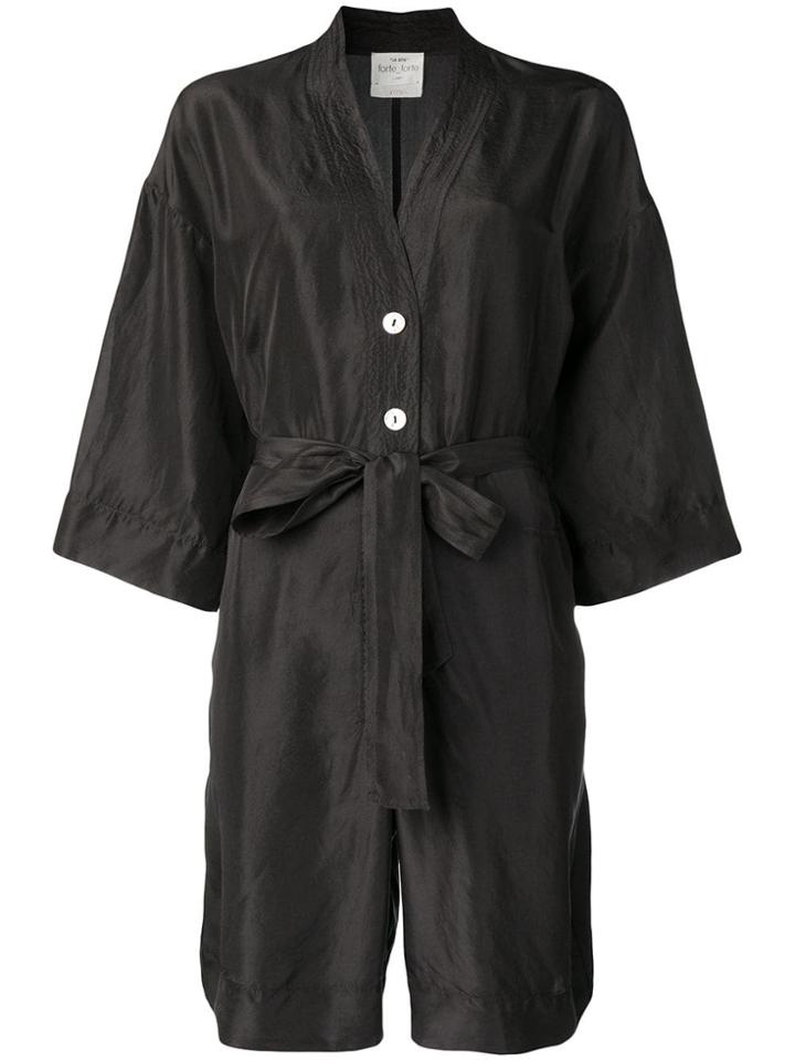 Forte Forte Habotai Short Jumpsuit - Black