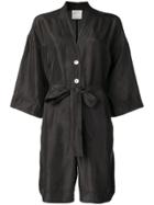 Forte Forte Habotai Short Jumpsuit - Black