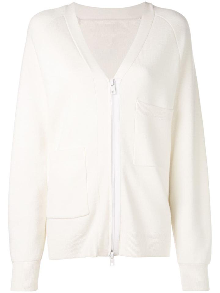 Tibi Compact Wool Blend Cardigan - White