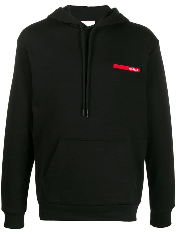 Gaelle Bonheur Logo Drawstring Hoodie - Black