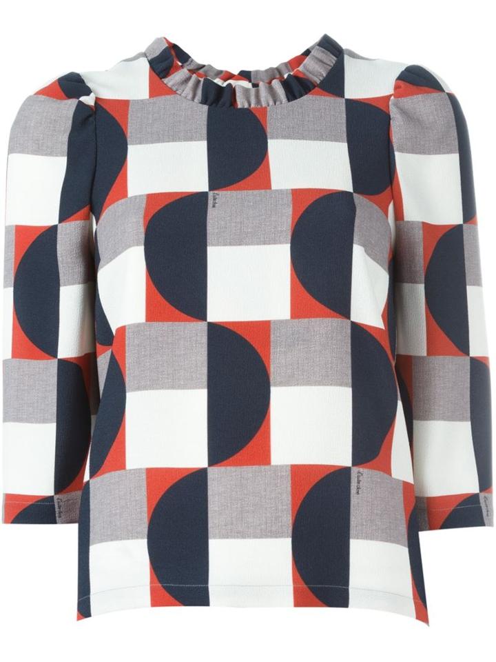 L'autre Chose Geometric Print Blouse