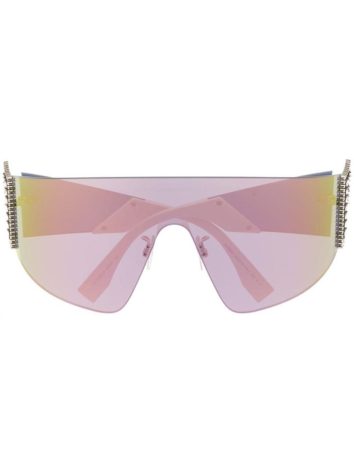 Fendi Eyewear Crystal-embellished Sunglasses - Neutrals