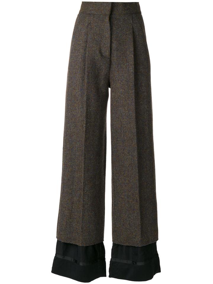 Maison Margiela Flared Wool Trousers - Brown