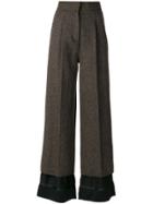 Maison Margiela Flared Wool Trousers - Brown