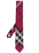 Burberry Modern Cut Check Tie - Red