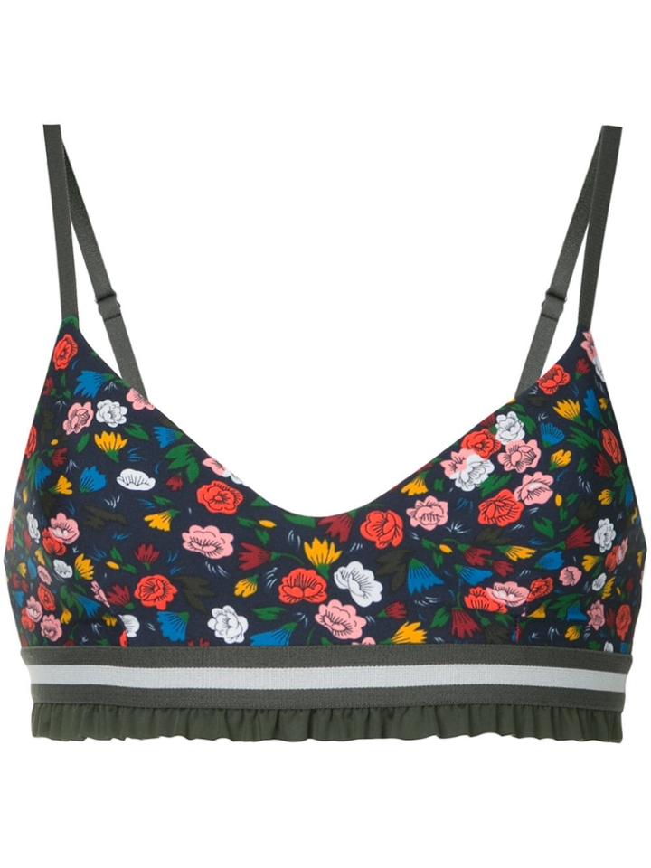 The Upside Floral Print Bra Top - Blue