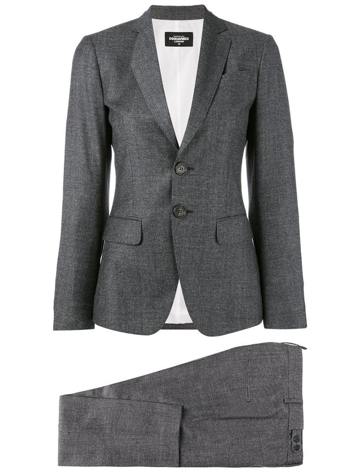 Tapered Suit - Women - Polyester/virgin Wool - 40, Grey, Polyester/virgin Wool, Dsquared2