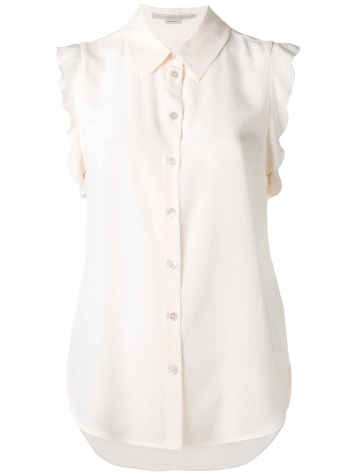 Stella Mccartney Ruffled Sleeveless Blouse, Women's, Size: 40, White, Silk