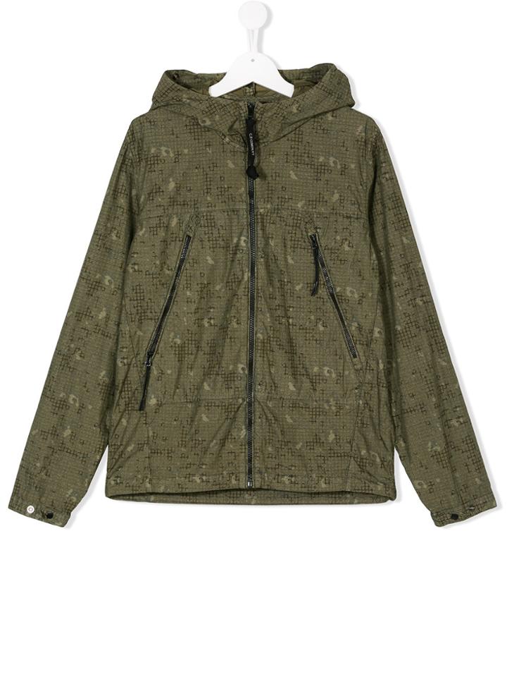 Cp Company Kids Teen Goggle Hooded Jacket - Green