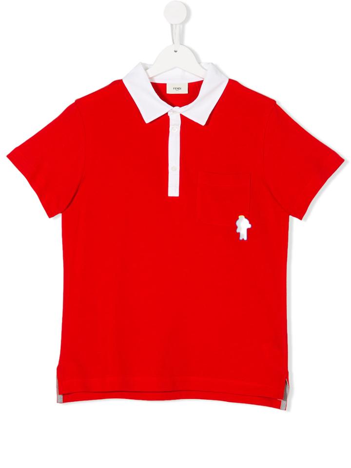 Fendi Kids Teen Bag Bugs Polo Shirt - Red