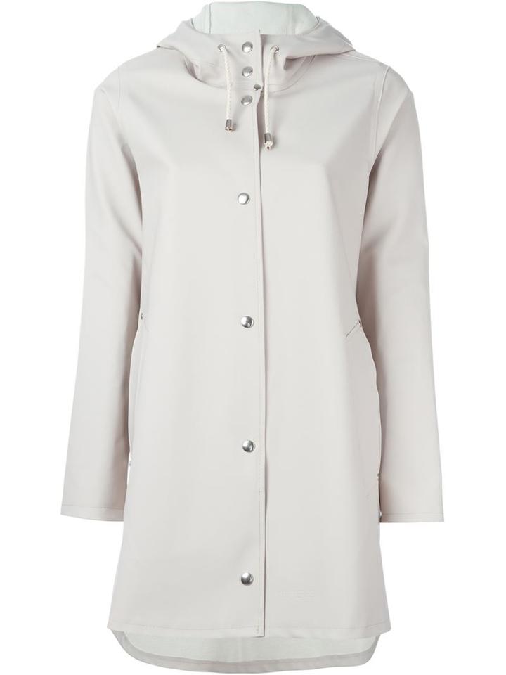 Stutterheim Hooded Coat, Women's, Size: Xxs, Nude/neutrals, Pvc/cotton/polyester