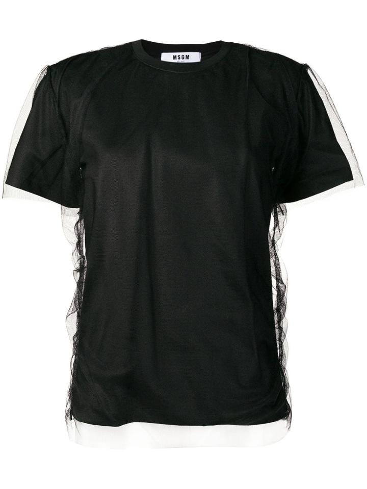 Msgm Tulle Layered T-shirt - Black