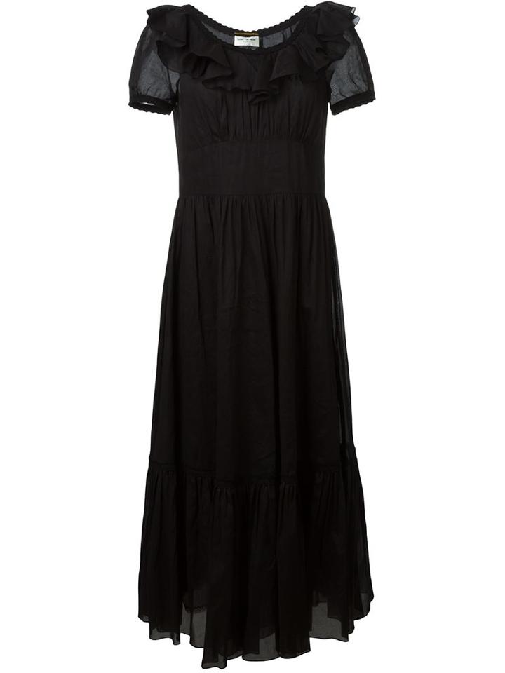 Saint Laurent Flared Ruffled Gown