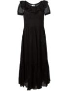 Saint Laurent Flared Ruffled Gown